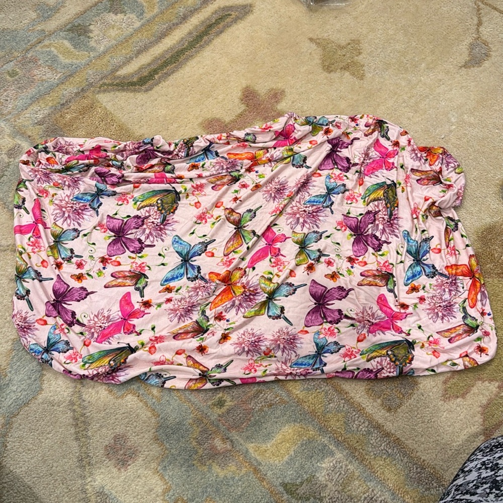 Posh Peanut Water Color Butterfly Changing Pad cover EUC